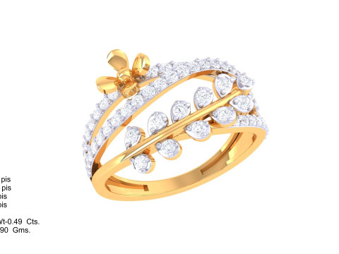 Printable 3D jewelry model of Lady diamond ring 3D 모델