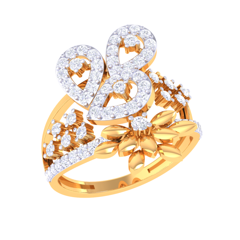 Printable 3D jewelry model of Lady diamond ring Modello 3D .c4d .max .obj .3ds .fbx .stl .blend