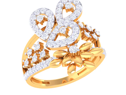 Printable 3D jewelry model of Lady diamond ring 3D Model