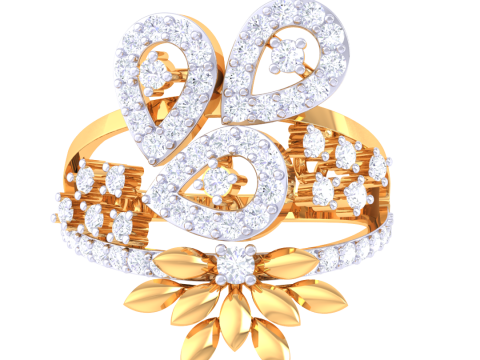 Printable 3D jewelry model of Lady diamond ring Modello 3D