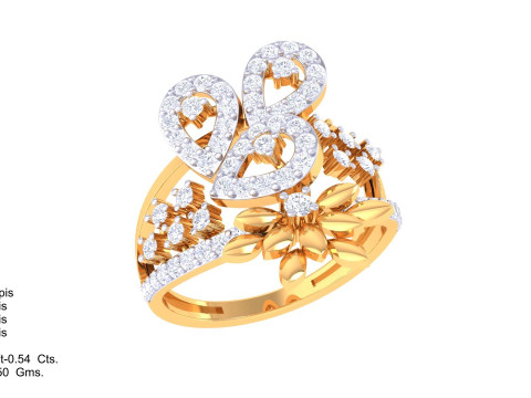 Printable 3D jewelry model of Lady diamond ring Modello 3D