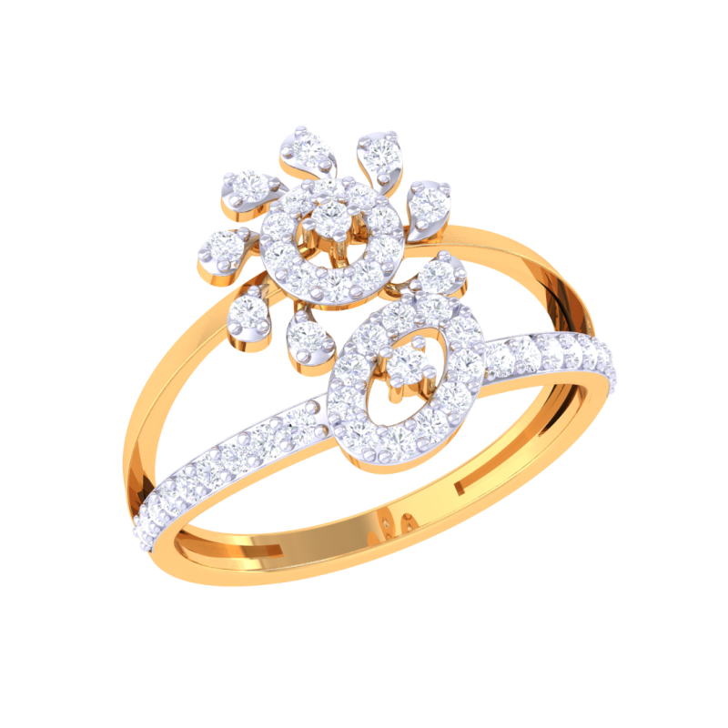 Printable 3D jewelry model of Lady diamond ring Modello 3D .c4d .max .obj .3ds .fbx .stl .blend 