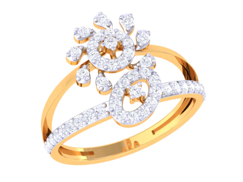 Printable 3D jewelry model of Lady diamond ring 3D Model