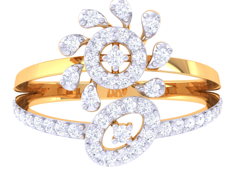 Printable 3D jewelry model of Lady diamond ring Modello 3D