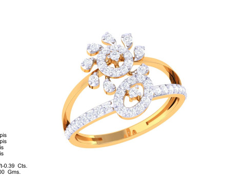 Printable 3D jewelry model of Lady diamond ring Modello 3D