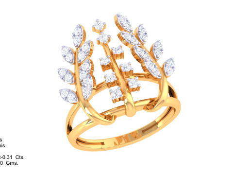 Printable 3D jewelry model of Lady diamond ring 3D मॉडल