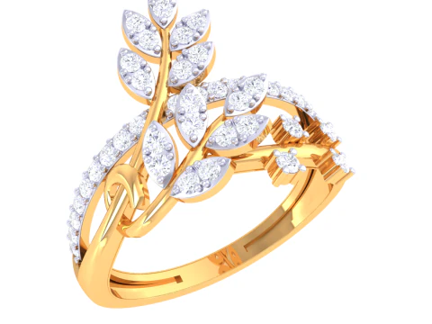 Model biżuterii 3D do druku z diamentowym pierścionkiem Lady Model 3D