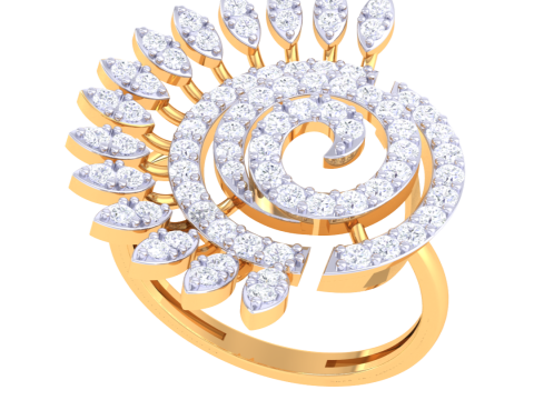 Printable 3D jewelry model of Lady diamond ring Modello 3D