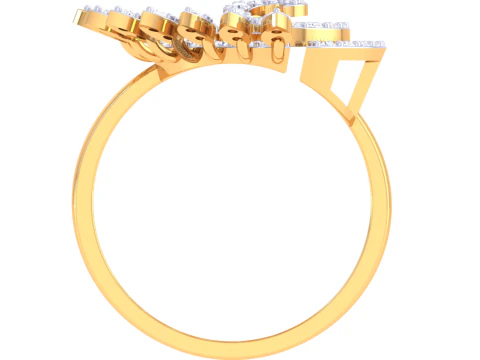 Printable 3D jewelry model of Lady diamond ring 3D Model