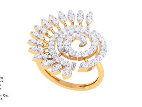 Printable 3D jewelry model of Lady diamond ring 3D Model