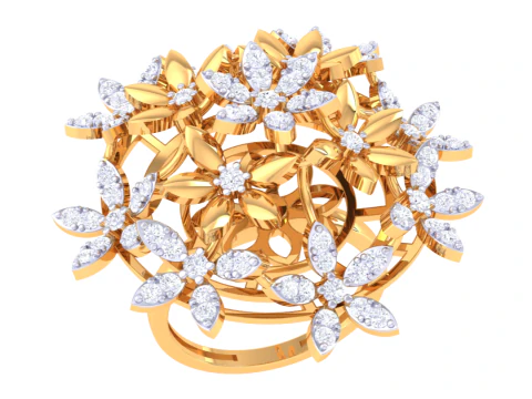 Printable 3D jewelry model of Lady diamond ring 3D Model