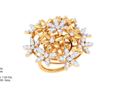 Printable 3D jewelry model of Lady diamond ring Modello 3D
