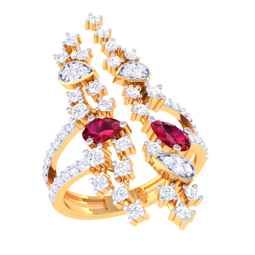 Printable 3D jewelry model of Lady diamond ring 3D Model .c4d .max .obj .3ds .fbx .stl .blend 