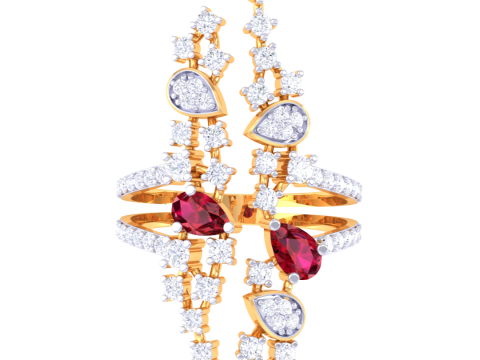 Printable 3D jewelry model of Lady diamond ring Modelo 3D