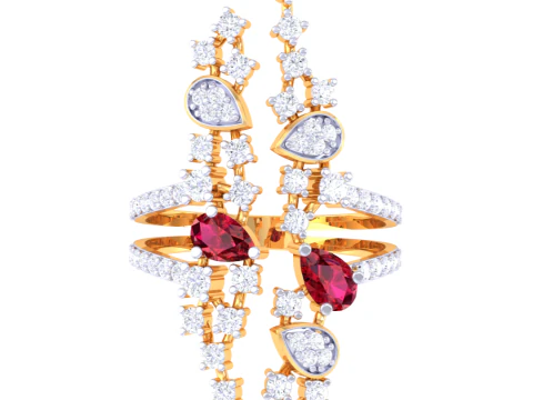 Printable 3D jewelry model of Lady diamond ring 3D Model