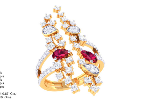 Printable 3D jewelry model of Lady diamond ring Modelo 3D