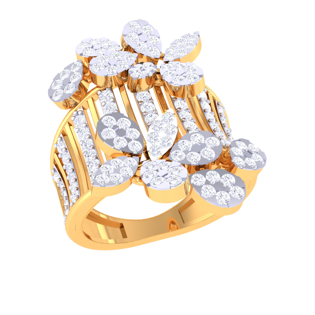 Printable 3D jewelry model of Lady diamond ring 3D Model .c4d .max .obj .3ds .fbx .stl .blend 