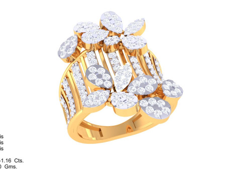 Printable 3D jewelry model of Lady diamond ring Model 3D