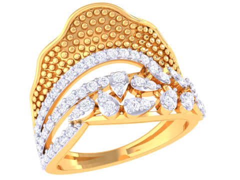Printable 3D jewelry model of Lady diamond ring Modello 3D