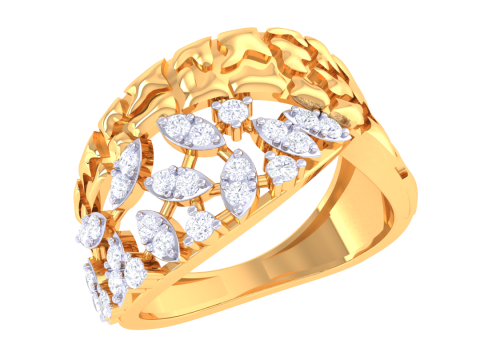 Printable 3D jewelry model of Lady diamond ring Modello 3D