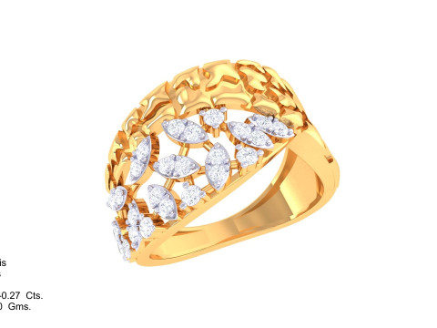 Printable 3D jewelry model of Lady diamond ring Modello 3D