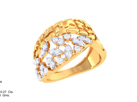 Printable 3D jewelry model of Lady diamond ring 3D Model
