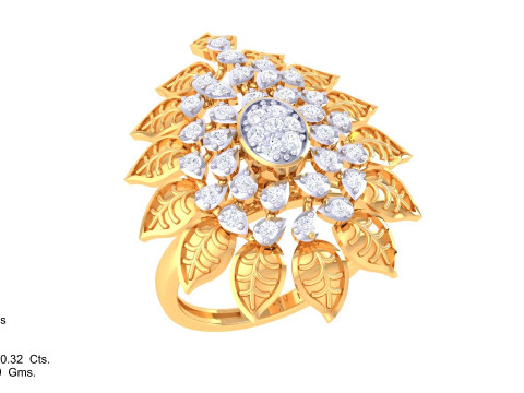 Printable 3D jewelry model of Lady diamond ring 3D Model