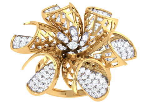 Printable 3D jewelry model of Lady diamond ring 3D 모델