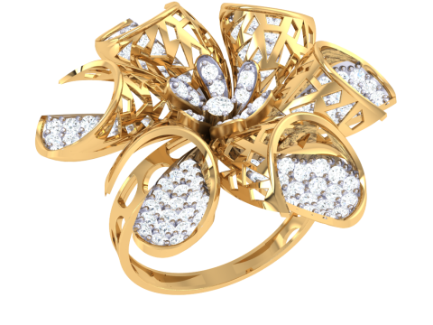 Printable 3D jewelry model of Lady diamond ring 3D 모델
