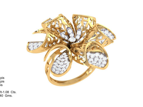 Printable 3D jewelry model of Lady diamond ring 3D 모델