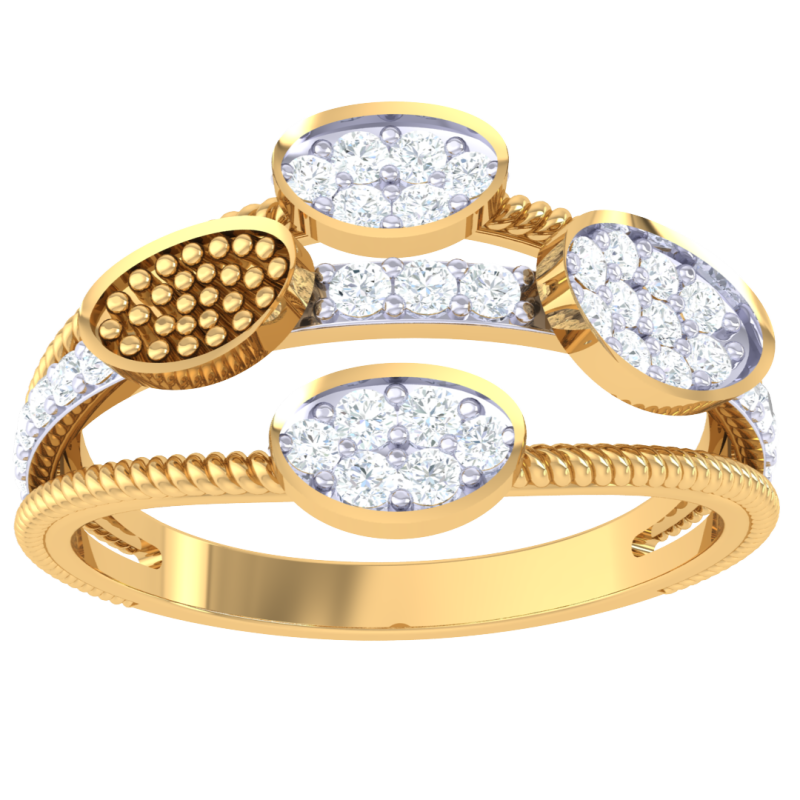 Printable 3D jewelry model of Lady diamond ring 3D Model .c4d .max .obj .3ds .fbx .stl .blend