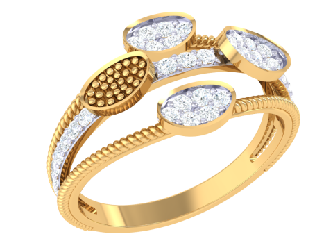Printable 3D jewelry model of Lady diamond ring 3D Model