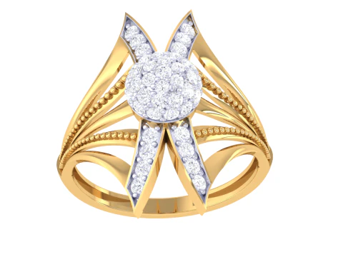 Model biżuterii 3D do druku z diamentowym pierścionkiem Lady Model 3D