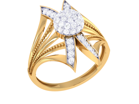 Printable 3D jewelry model of Lady diamond ring 3D Modell