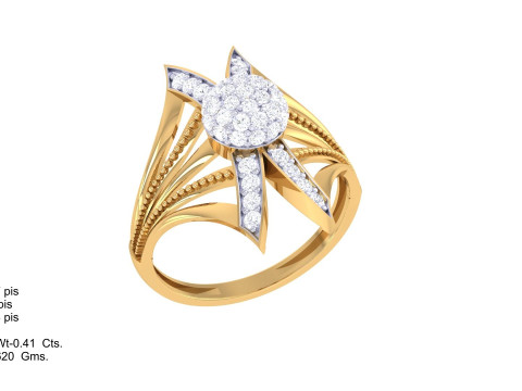 Printable 3D jewelry model of Lady diamond ring 3D Modell