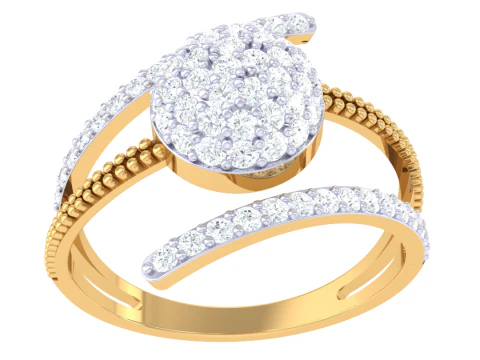 Model biżuterii 3D do druku z diamentowym pierścionkiem Lady Model 3D