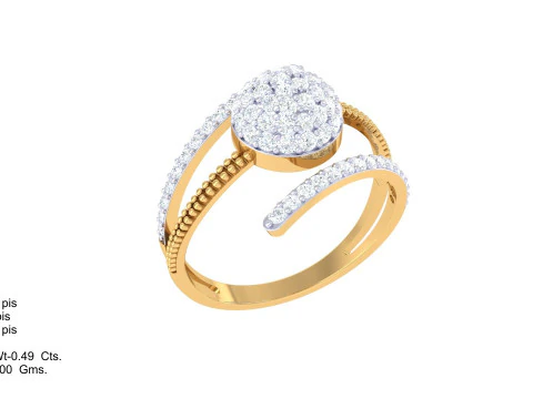 Printable 3D jewelry model of Lady diamond ring 3D Model