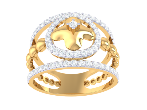 Printable 3D jewelry model of Lady diamond ring 3D 모델
