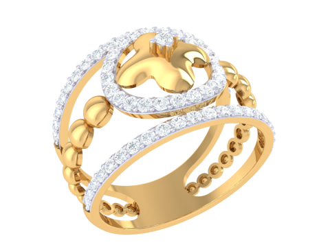 Printable 3D jewelry model of Lady diamond ring 3D Модель