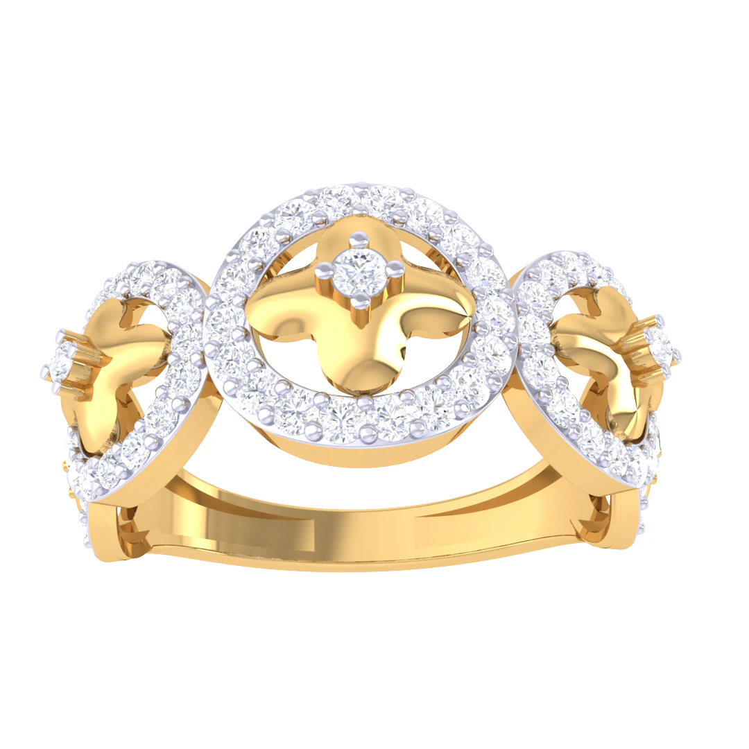 Printable 3D jewelry model of Lady diamond ring 3D Model .c4d .max .obj .3ds .fbx .stl .blend 