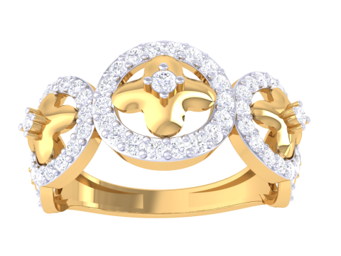 Printable 3D jewelry model of Lady diamond ring Modelo 3D