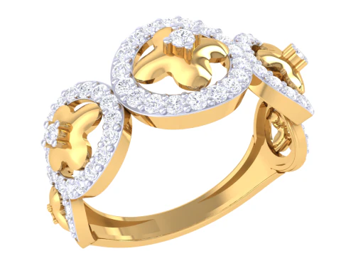Printable 3D jewelry model of Lady diamond ring 3D Model