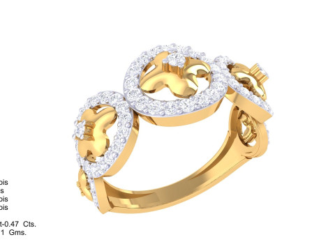 Printable 3D jewelry model of Lady diamond ring 3D 模型