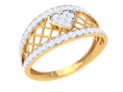 Printable 3D jewelry model of Lady diamond ring Modelo 3D