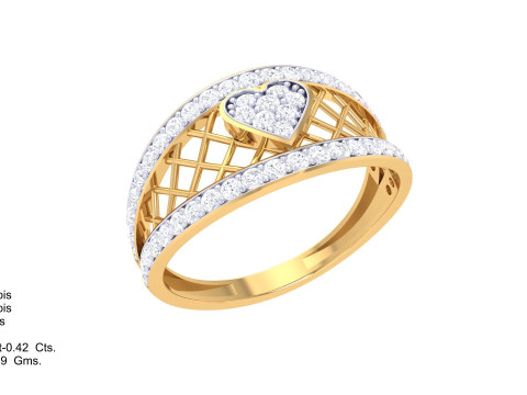 Printable 3D jewelry model of Lady diamond ring Modelo 3D