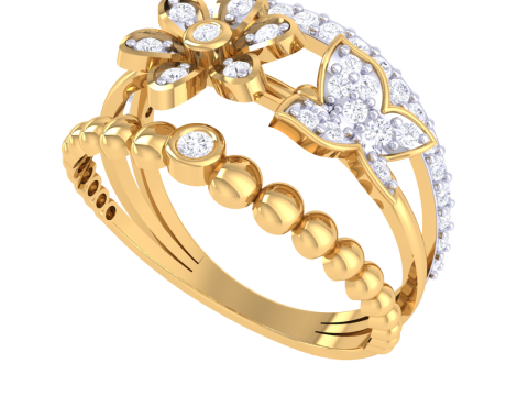 Printable 3D jewelry model of Lady diamond ring Modello 3D