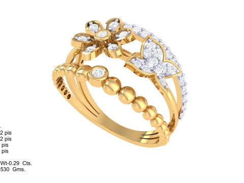Printable 3D jewelry model of Lady diamond ring Modello 3D