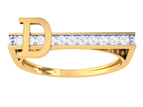 Druckbares 3D-Schmuckmodell eines Damen-Diamantrings 3D Modell