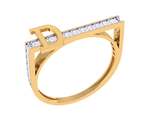 Printable 3D jewelry model of Lady diamond ring 3D मॉडल