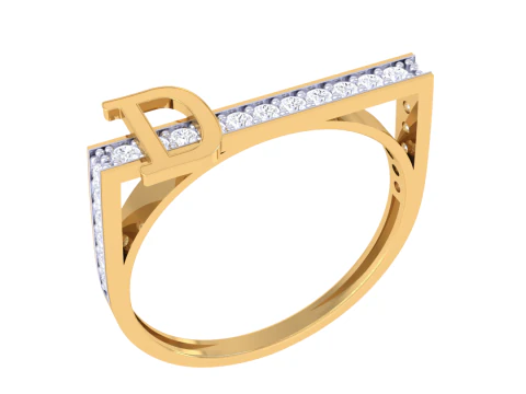 Printable 3D jewelry model of Lady diamond ring 3D Model